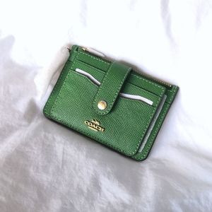 Coach Attachment Card Case/Holder - Kelly Green